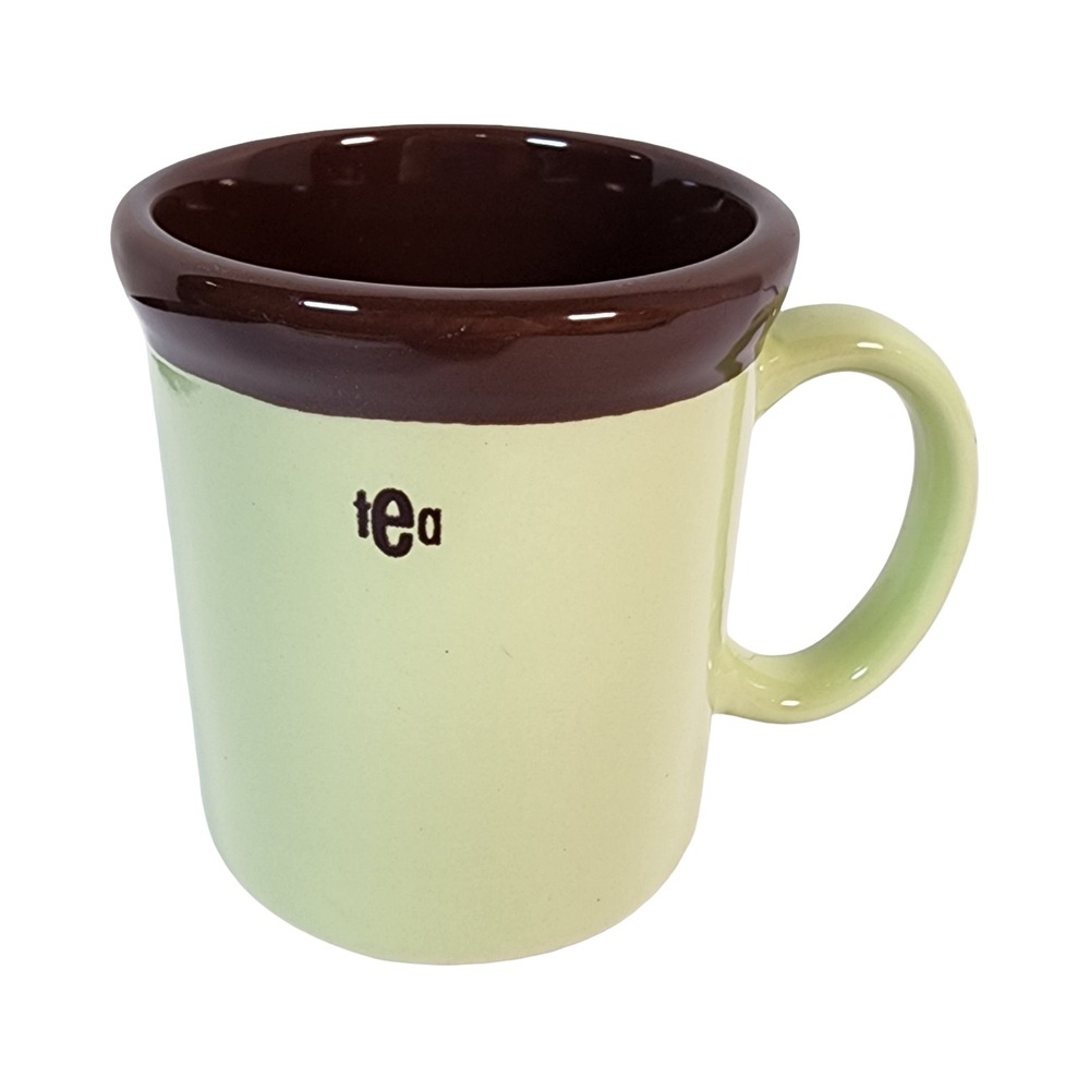 MSRF Inc Design Studio Tea Mug‎ Sage Green Brown Ceramic Farmhouse 4 Inch